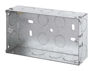 2 Gang 35mm Deep Galvanised Steel K.O. Box
