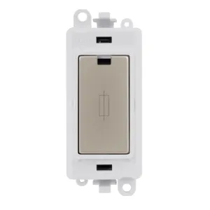 13A Fused Module - White - Pearl Nickel