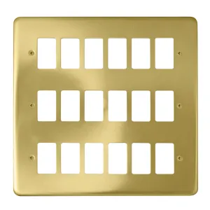 18 Gang GridPro Frontplate - Satin Brass