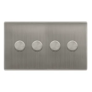 4 GANG 2 WAY 100W DIMMER SWITCH - STAINLESS STEEL