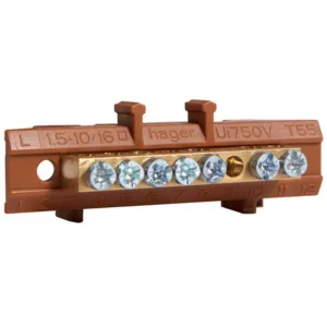 Brass terminal, 4x10mm-  3x16mm-, Phase