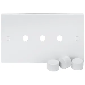 3G Dimmer Plate with Matching Dimmer Caps