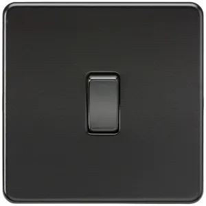 10AX 1G 2-way Switch - Matt Black with black rocke