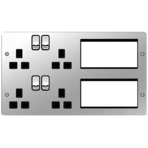 Lounge Plate for TV Polished Steel Black